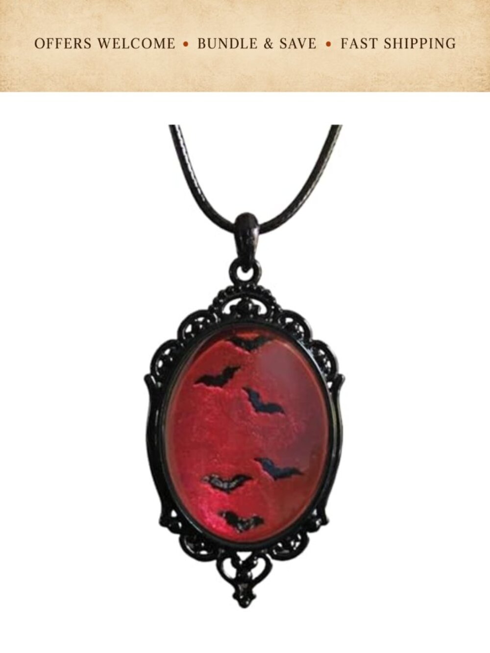 Gothic Raven Cross Crystal Necklace Rope Chain Unisex Vintage Bat Pendant